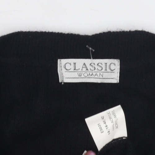 Classic Woman Black Cardigan, Size 16 Women's