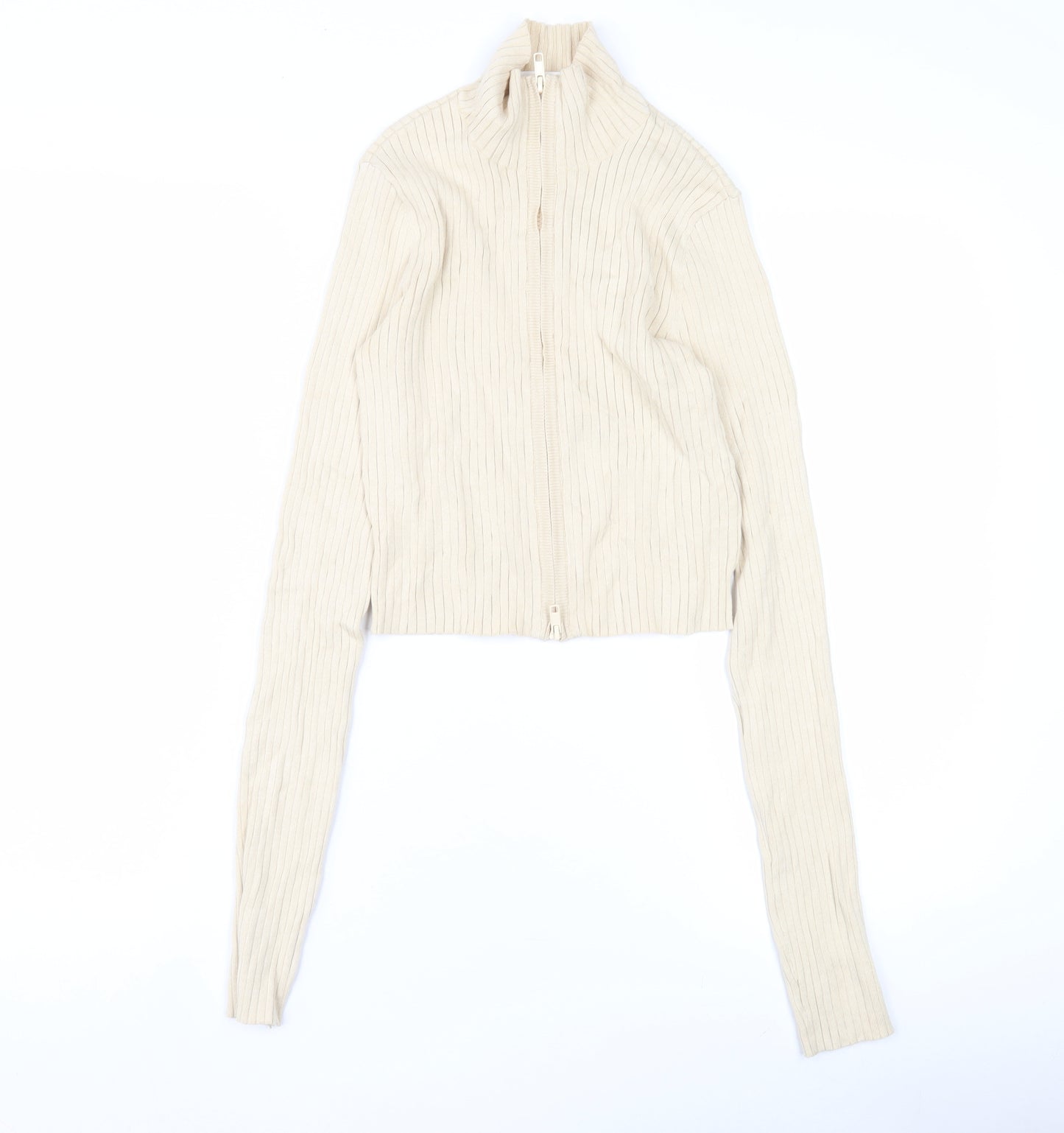 Monki Women's Beige XS Full Zip Jumper