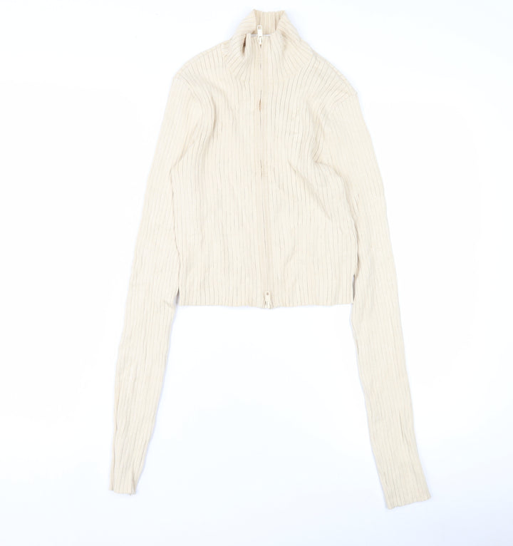 Monki Women's Beige XS Full Zip Jumper