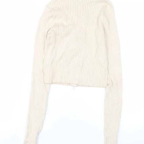 Monki Women's Beige XS Full Zip Jumper