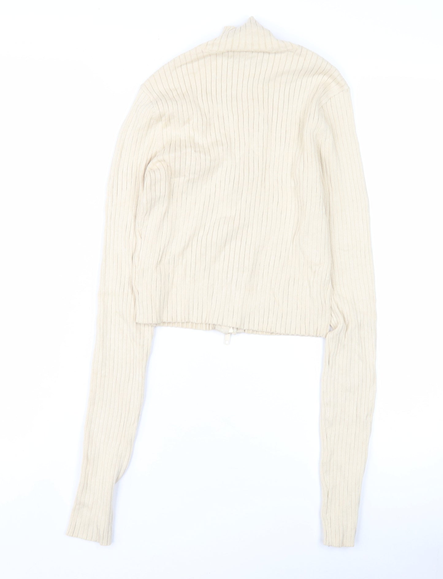 Monki Women's Beige XS Full Zip Jumper