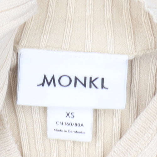 Monki Women's Beige XS Full Zip Jumper