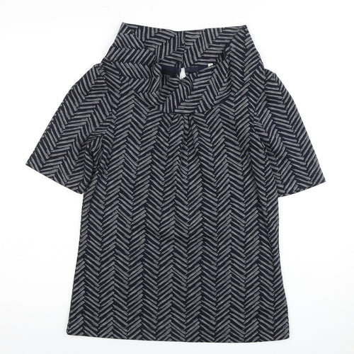 White Stuff Women's Blue Cowl Neck Blouse Size 8