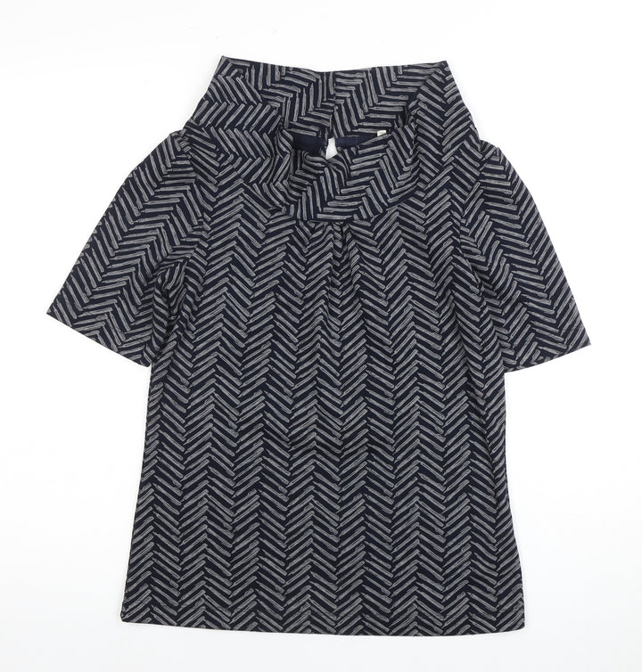 White Stuff Women's Blue Cowl Neck Blouse Size 8