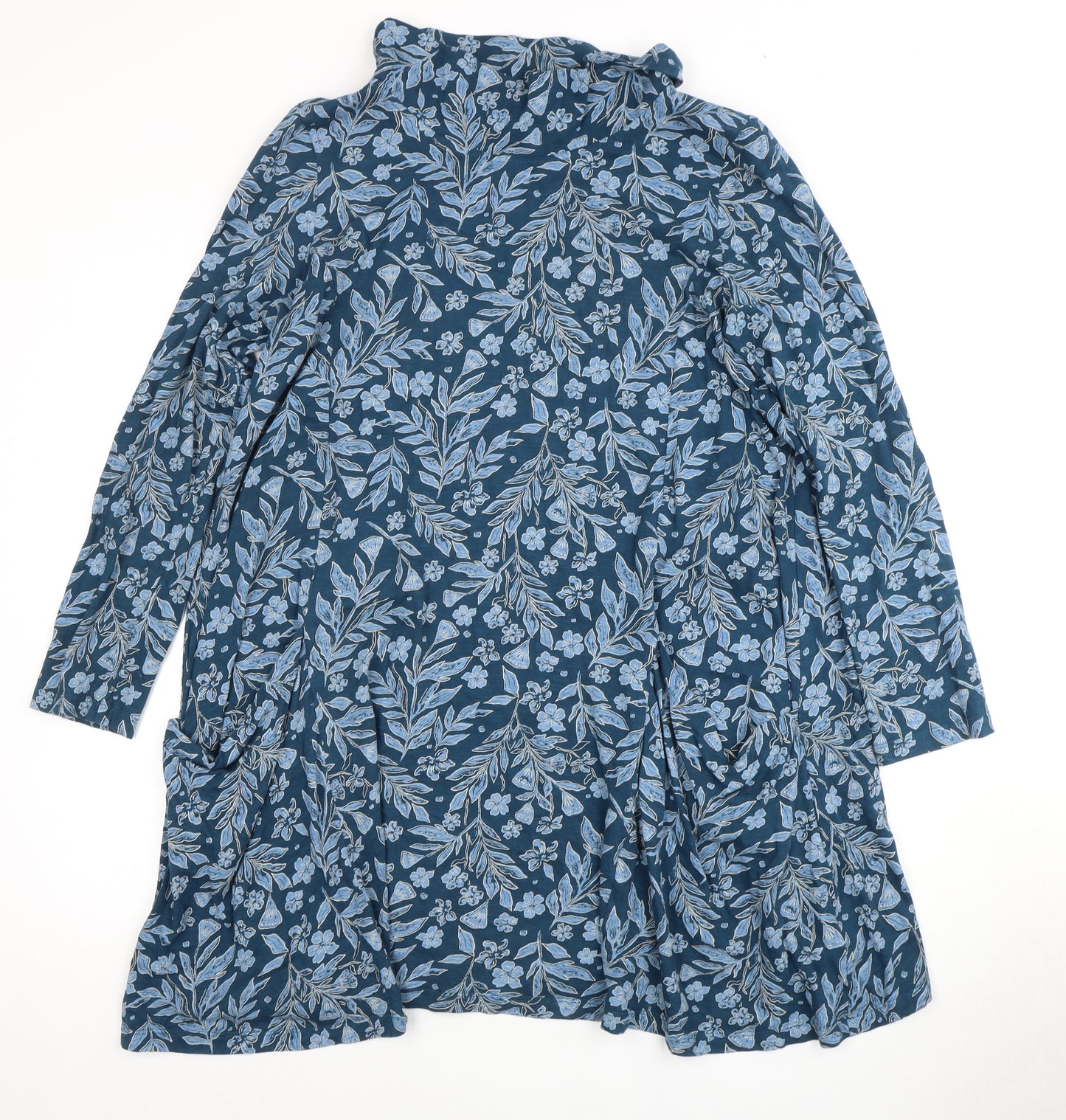 Seasalt Cornwall Blue Floral Cotton Dress - Size 14