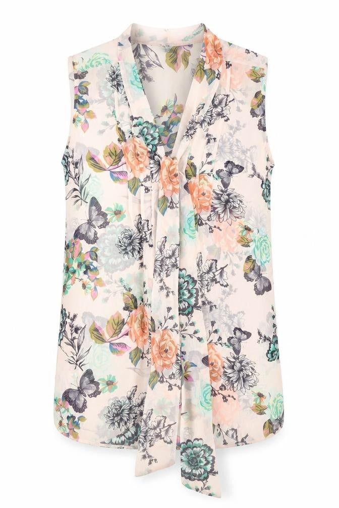 Front view of Wallis Women's Floral Chiffon Top Multicoloured S