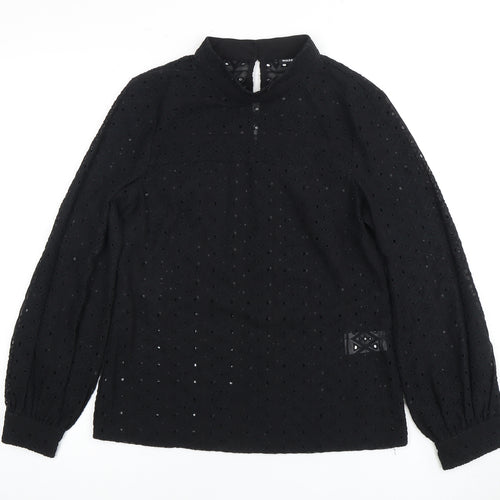 Warehouse Black Embroidered Women's Blouse Size 8