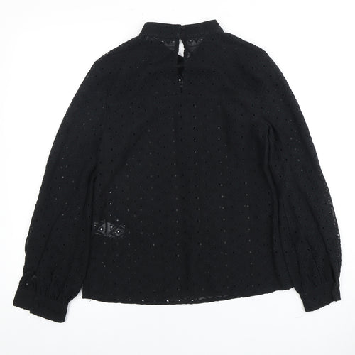 Warehouse Black Embroidered Women's Blouse Size 8