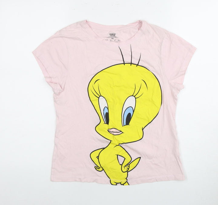 Looney Tunes Women's Pink XS Tweety T-Shirt Casual