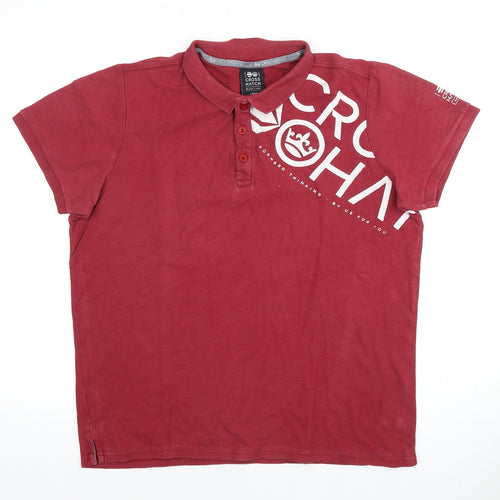 Crosshatch Men's Red Polo Shirt, Large, Short Sleeve