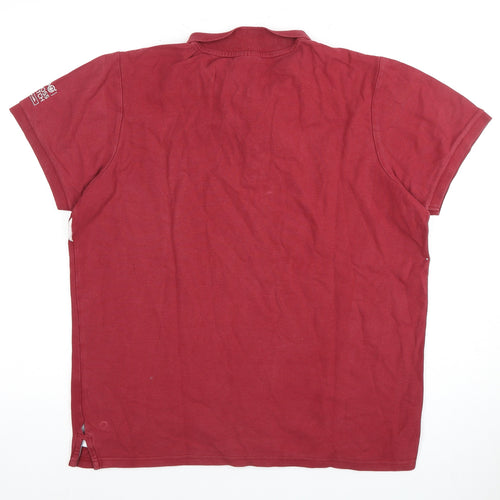 Crosshatch Men's Red Polo Shirt, Large, Short Sleeve