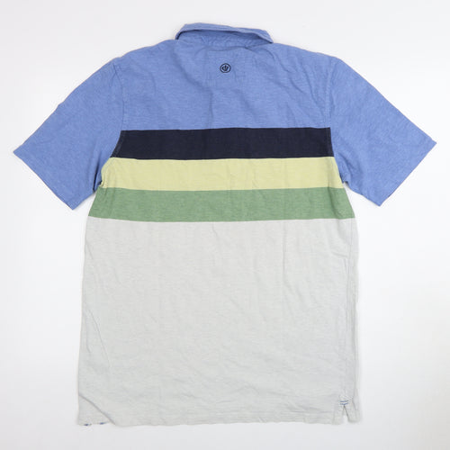 Fat Face Men's L Blue Colourblock Polo Shirt