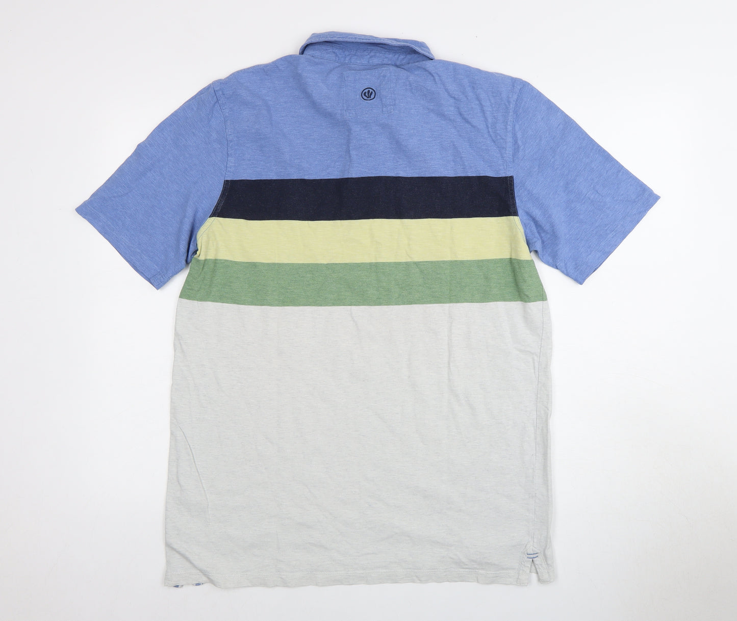 Fat Face Men's L Blue Colourblock Polo Shirt