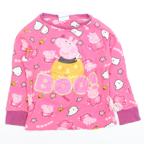 Peppa Pig Girls Pink Halloween Long Sleeve T-Shirt 4-5 Years