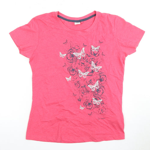 Lee Cooper Women's Pink Butterfly T-Shirt Size 14