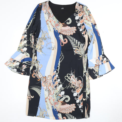 Wallis Women's Multicoloured Flared Sleeve Dress
