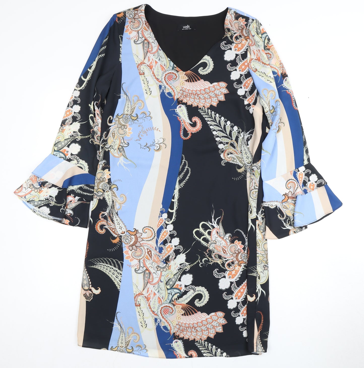 Wallis Women's Multicoloured Flared Sleeve Dress