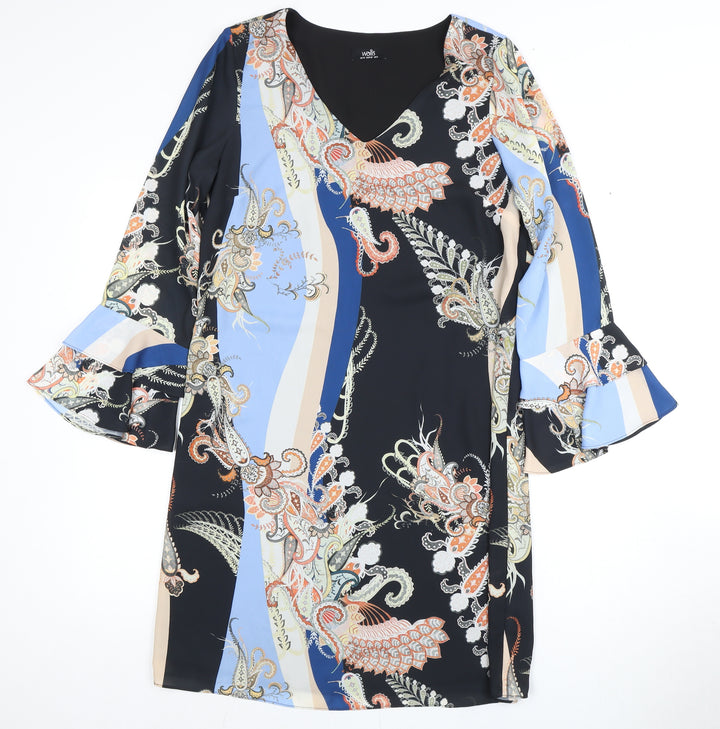 Wallis Women's Multicoloured Flared Sleeve Dress