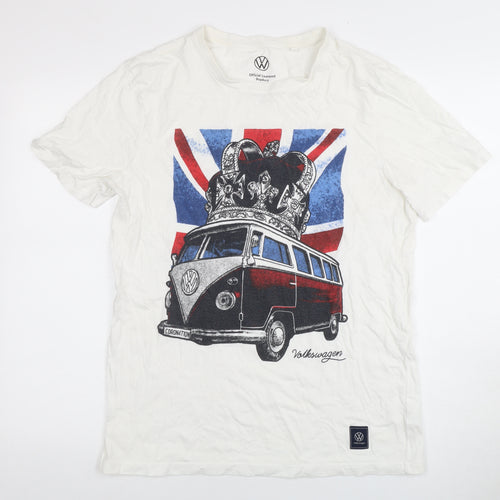Tu Men's White Volkswagen Graphic T-Shirt, Size M