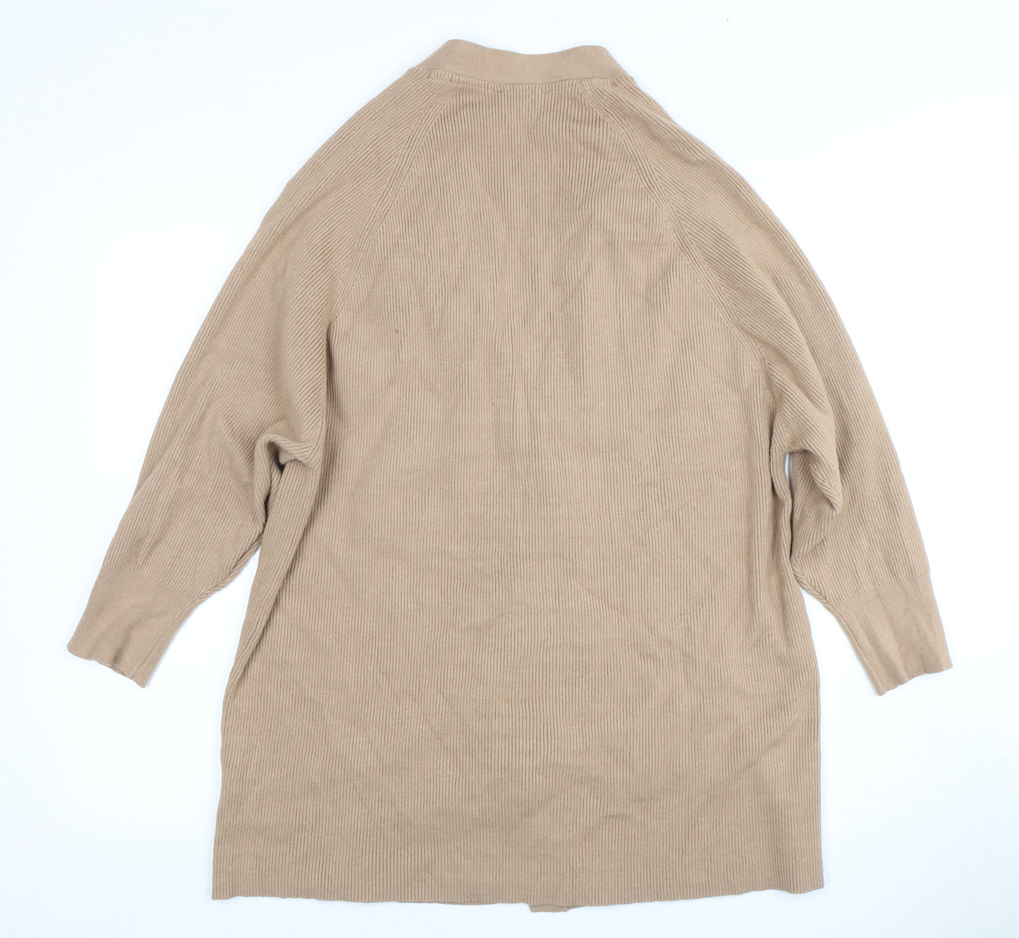 Principles Women's Beige Open Front Cardigan Size 16 with Pockets