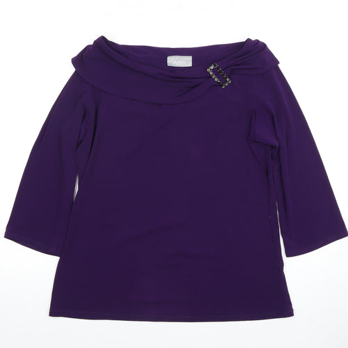 Wallis Women's Purple Cowl Neck Blouse Size 14