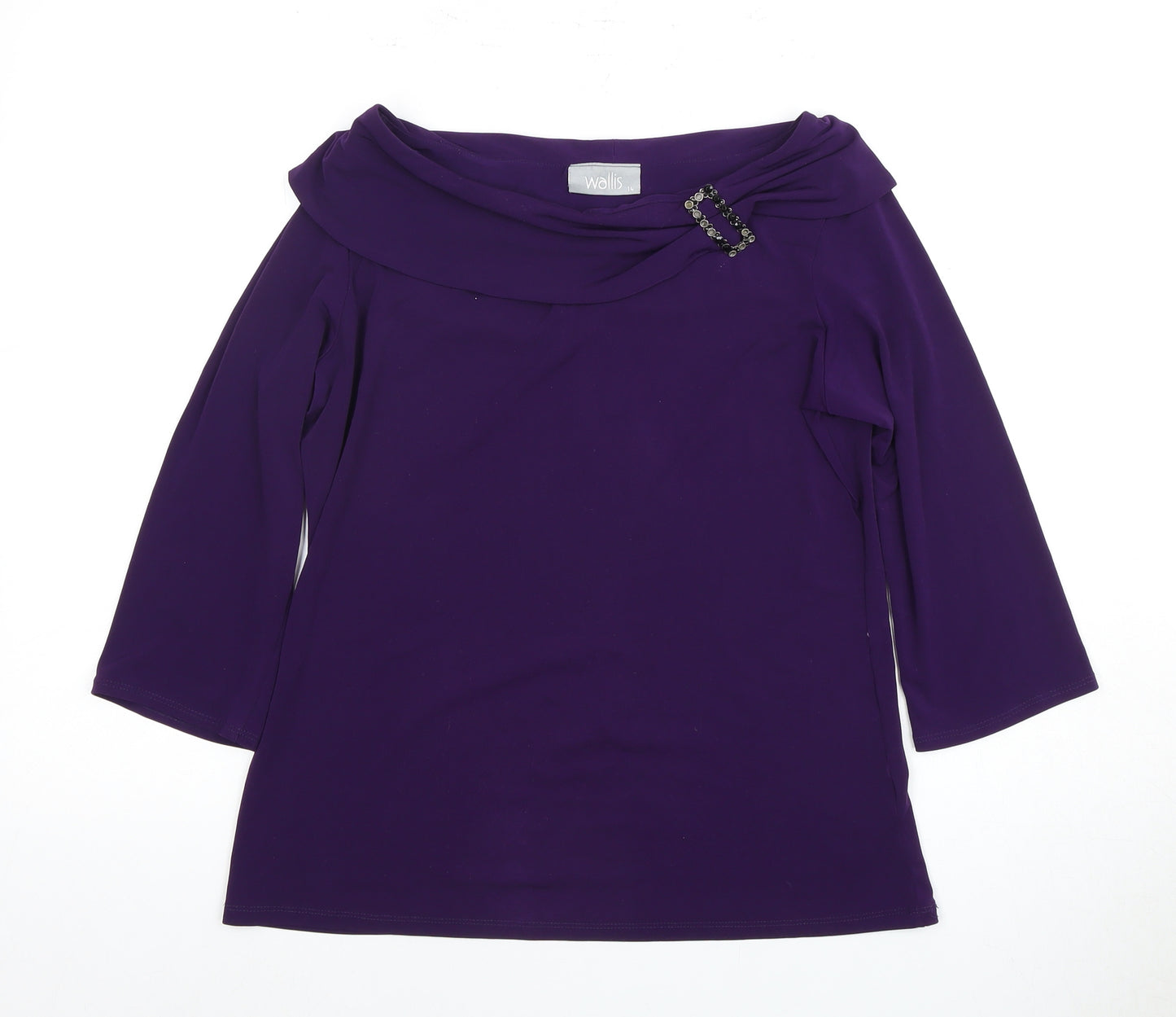 Wallis Women's Purple Cowl Neck Blouse Size 14
