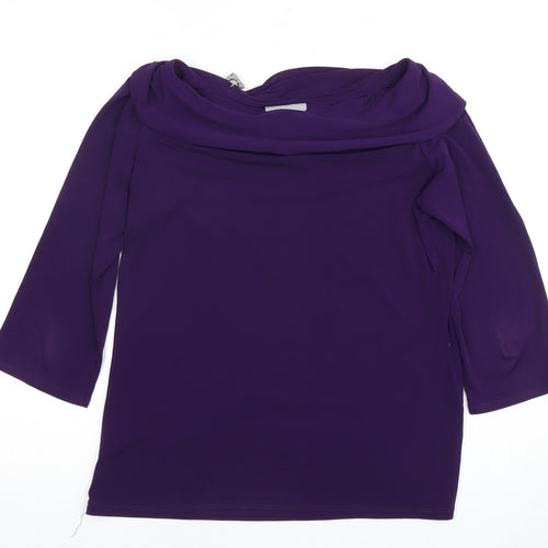 Wallis Women's Purple Cowl Neck Blouse Size 14