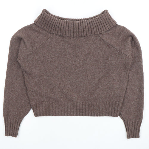 Hollister Women's Brown Cowl Neck Pullover Jumper S