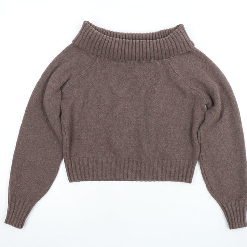Hollister Women's Brown Cowl Neck Pullover Jumper S