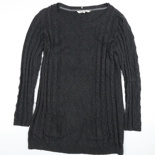 Fat Face Women's Grey Cable Knit Jumper Size 14