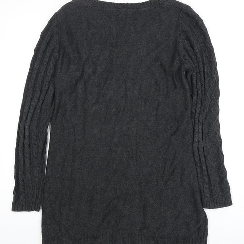 Fat Face Women's Grey Cable Knit Jumper Size 14