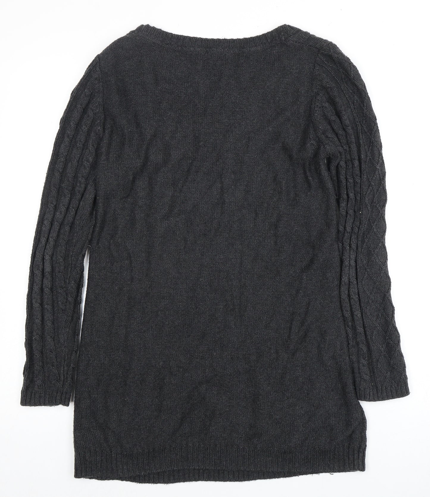 Fat Face Women's Grey Cable Knit Jumper Size 14