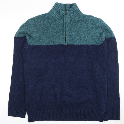 Fat Face Men's Blue Full Zip Knit Jumper L