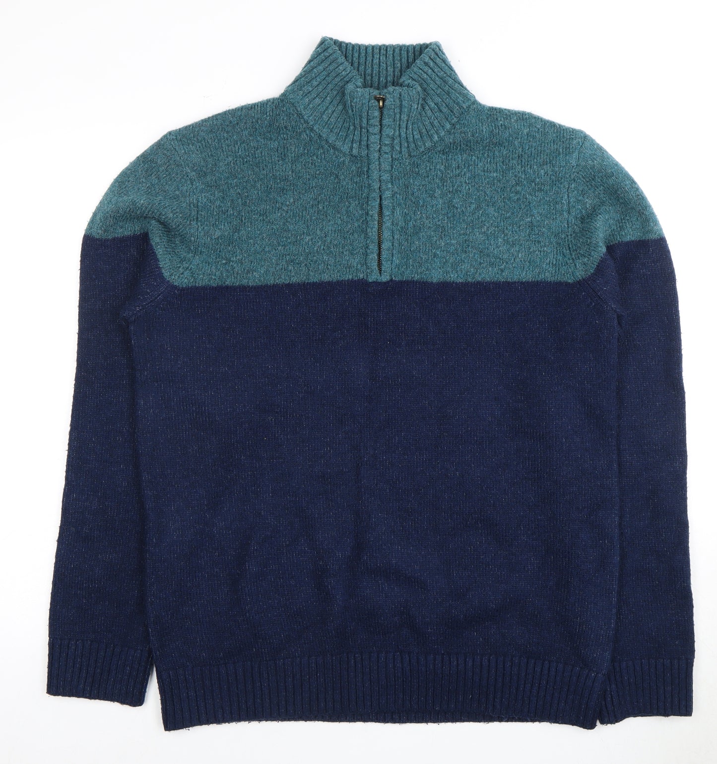 Fat Face Men's Blue Full Zip Knit Jumper L