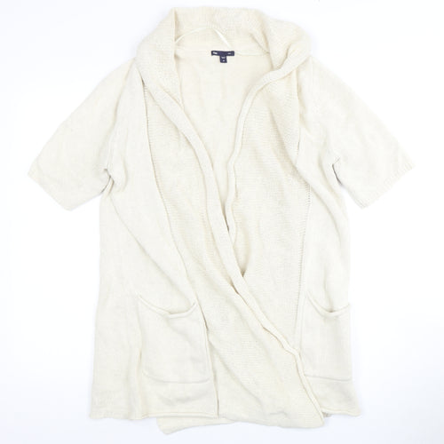 Gap Women’s Ivory Cotton-Wool Open Front Cardigan, Size M