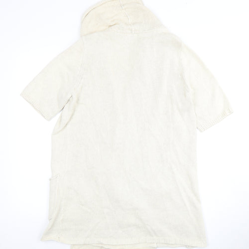 Gap Women’s Ivory Cotton-Wool Open Front Cardigan, Size M