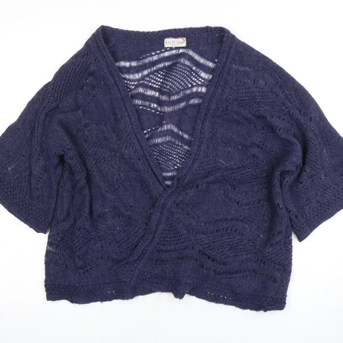 Marks and Spencer Women's Blue Open-Knit Cardigan Size 14