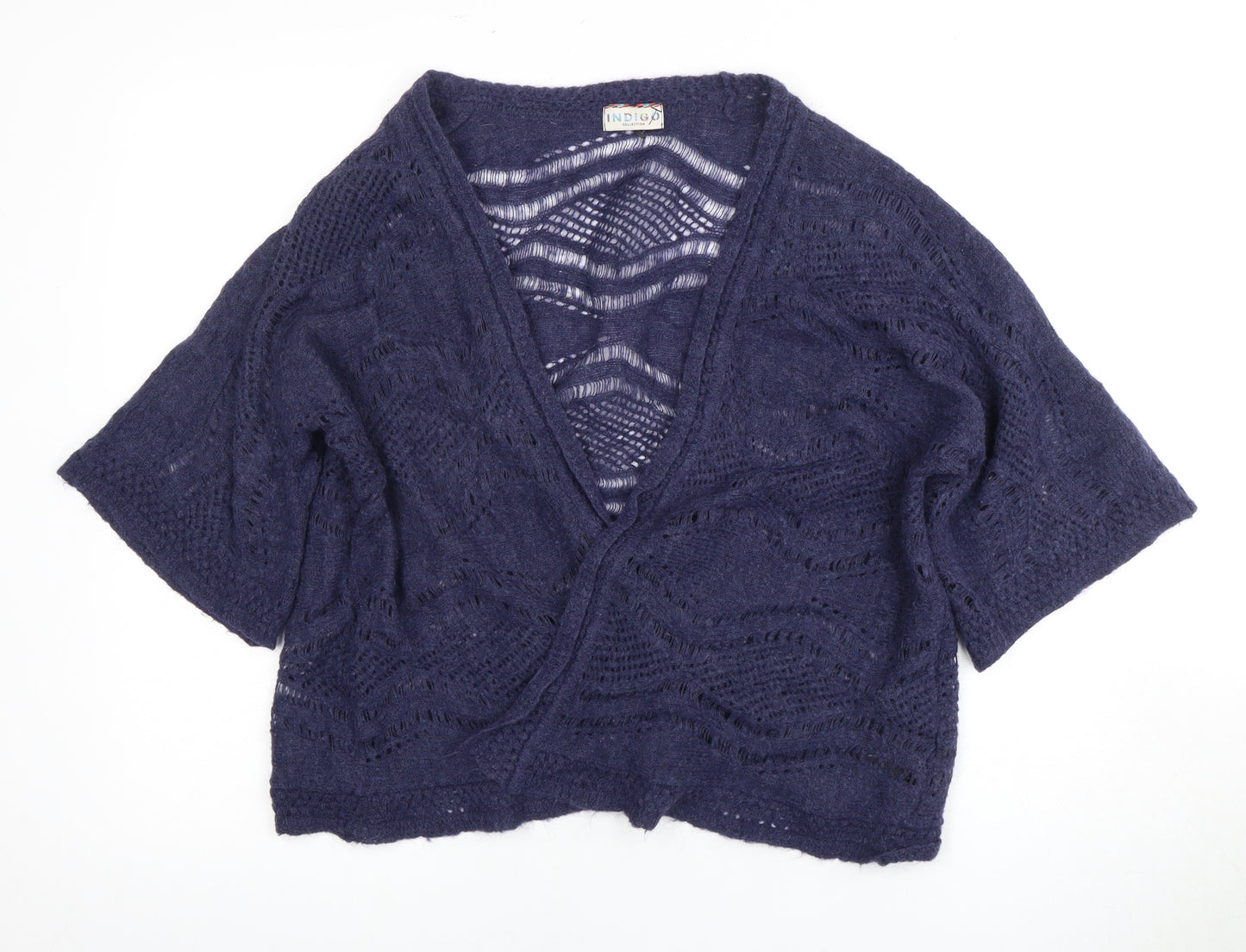 Marks and Spencer Women's Blue Open-Knit Cardigan Size 14