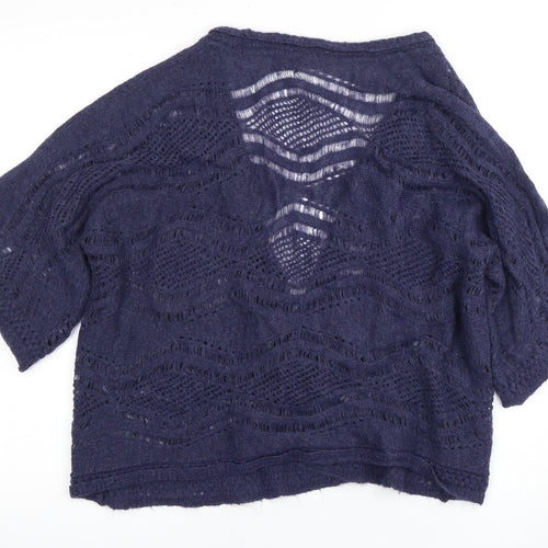 Marks and Spencer Women's Blue Open-Knit Cardigan Size 14