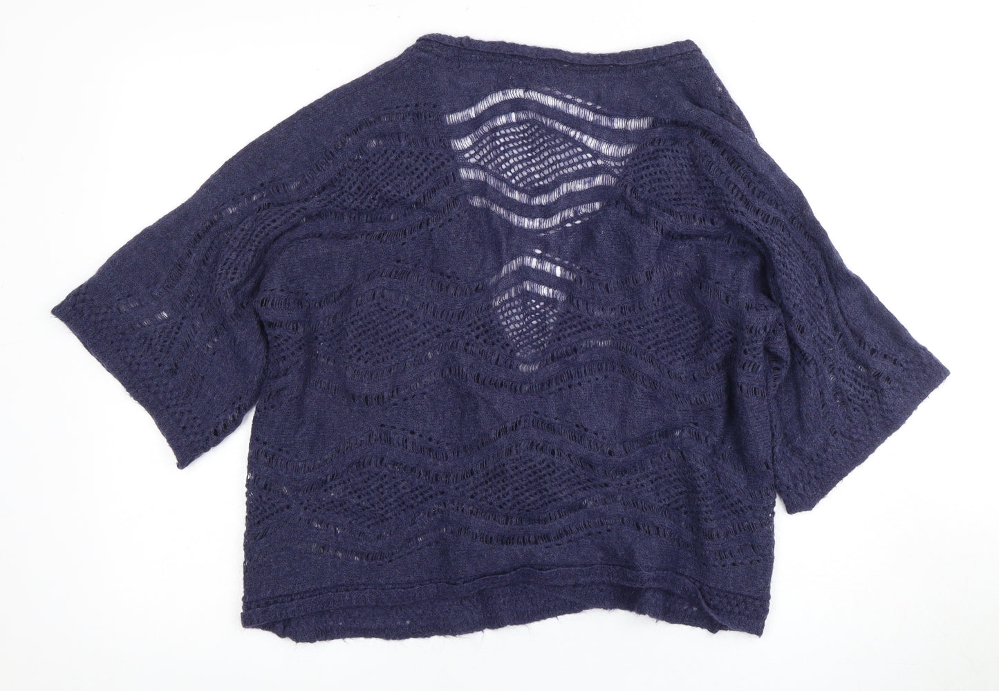 Marks and Spencer Women's Blue Open-Knit Cardigan Size 14