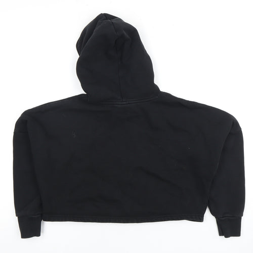 Puma Girls Black Hoodie Logo Pullover 11-12 Years Casual