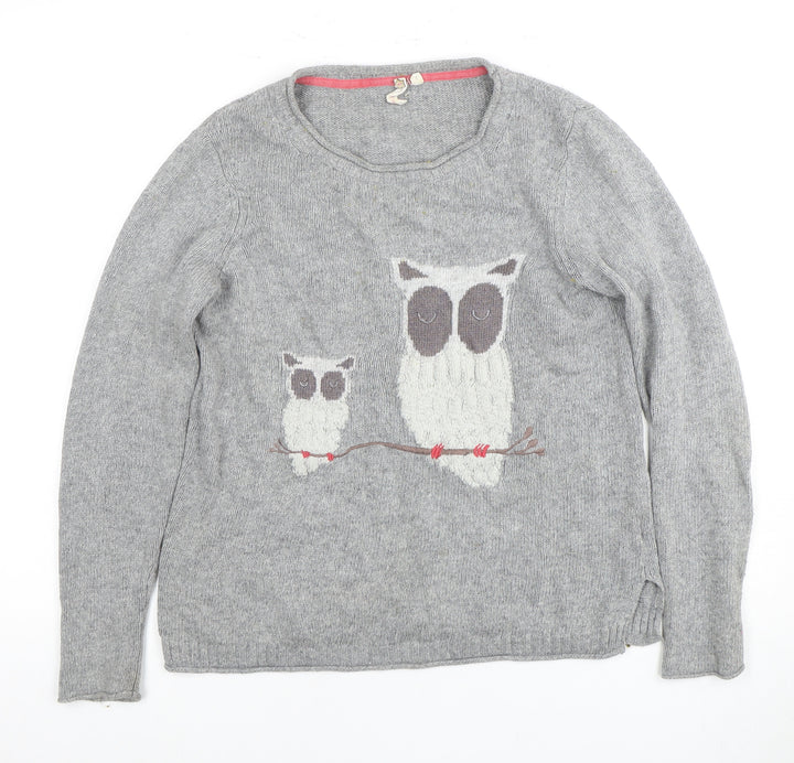 Billie Blush Women’s Grey Owl Pullover Jumper - M