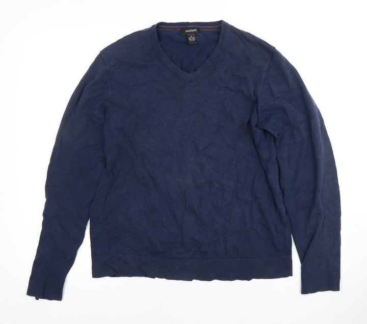 Alfani Men's Blue V-Neck Pullover Jumper, Size S