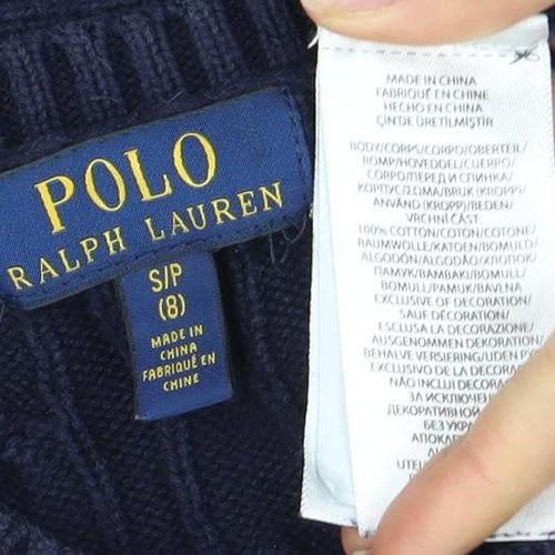 Polo Ralph Lauren Boys Blue Cable-Knit Jumper 8 Years