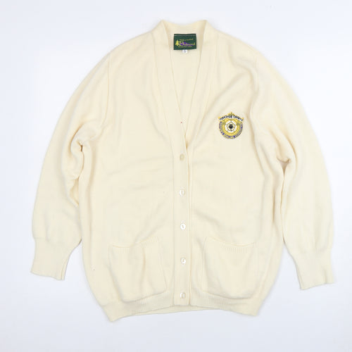 Balmoral Women's Ivory Cardigan 12 V-Neck Wool