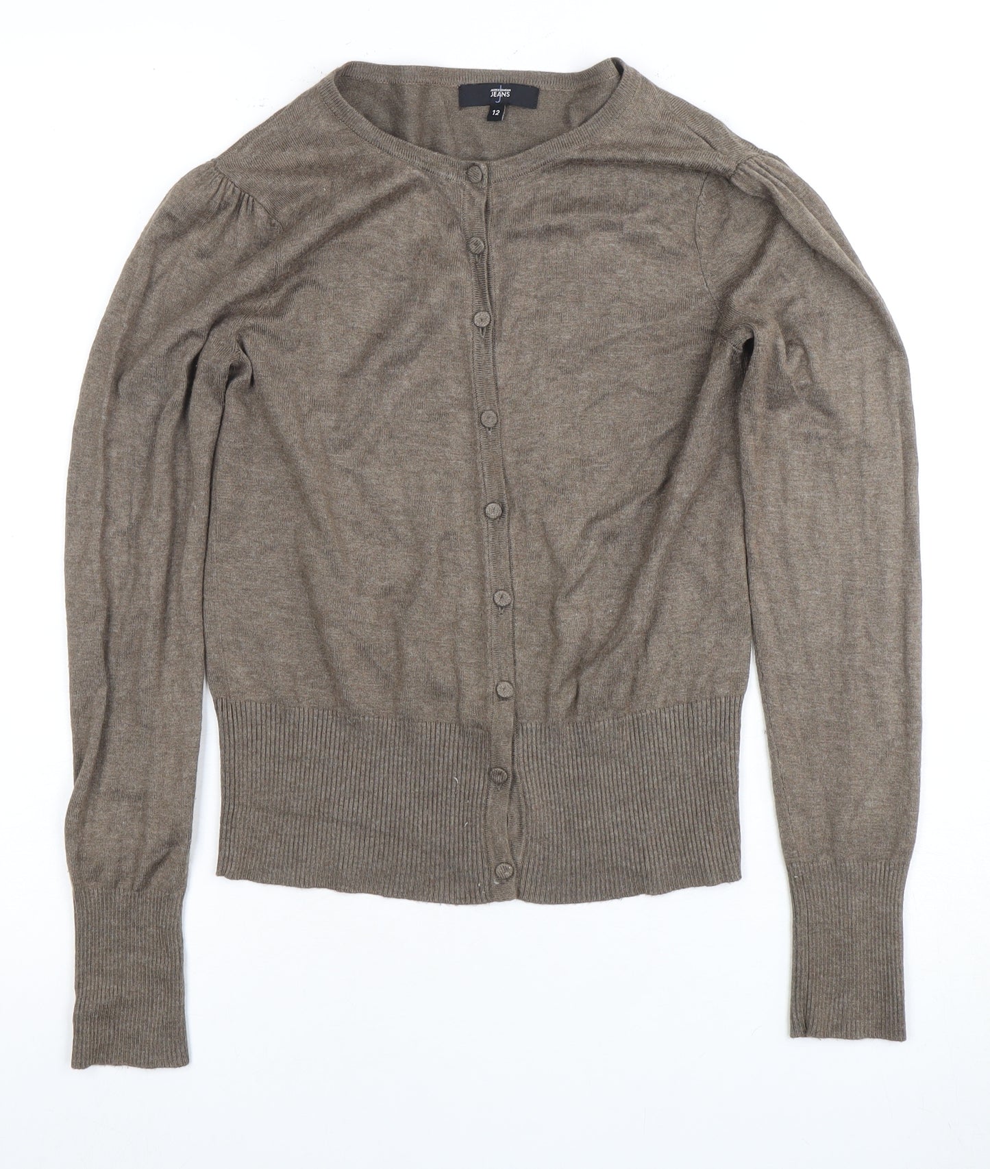 J Jeans Women's Brown Cardigan Size 12 Button-Up Knit