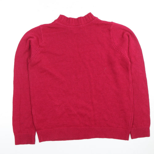 Isle Women's Red Cable-Knit Mock Neck Jumper, Size S