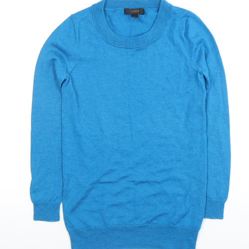 J.Crew Women's Blue 2XS Merino Wool Pullover Jumper