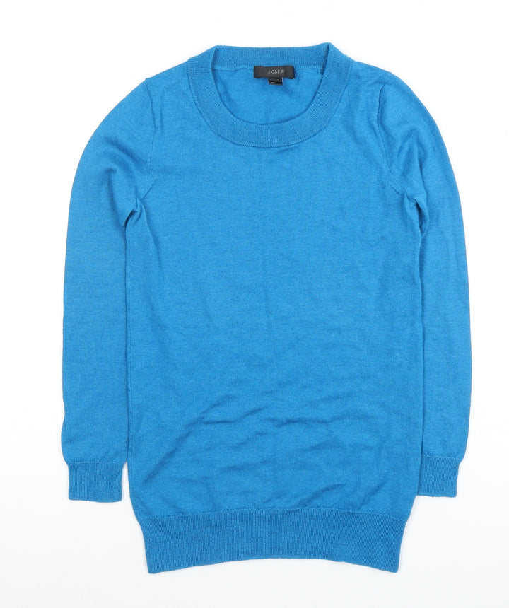 J.Crew Women's Blue 2XS Merino Wool Pullover Jumper