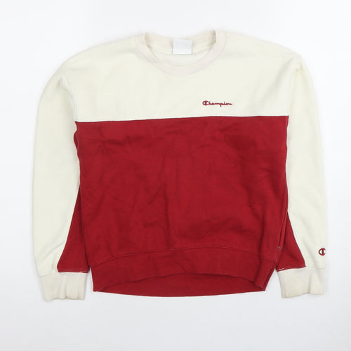 Champion Boys Red Ivory Colourblock Sweatshirt M